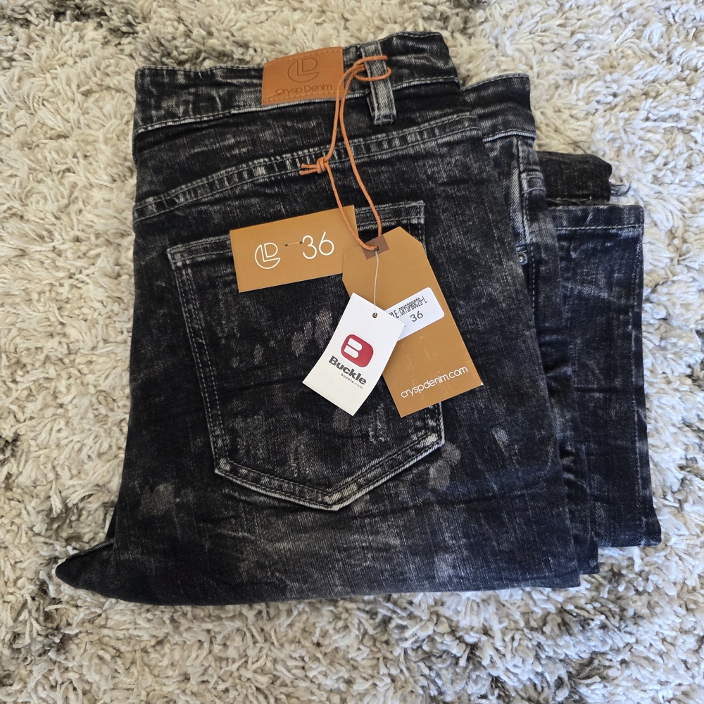 Men's Crysp Denim Black Acid Wash Jeans